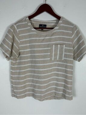 United By Blue Beige Striped Short Sleeve Pocket Tee M